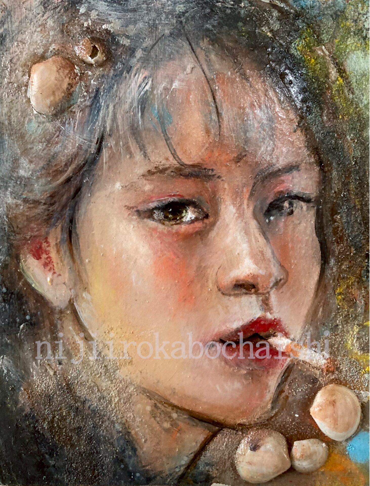 絵画 大頭美穂子作「ギャラン」　油彩