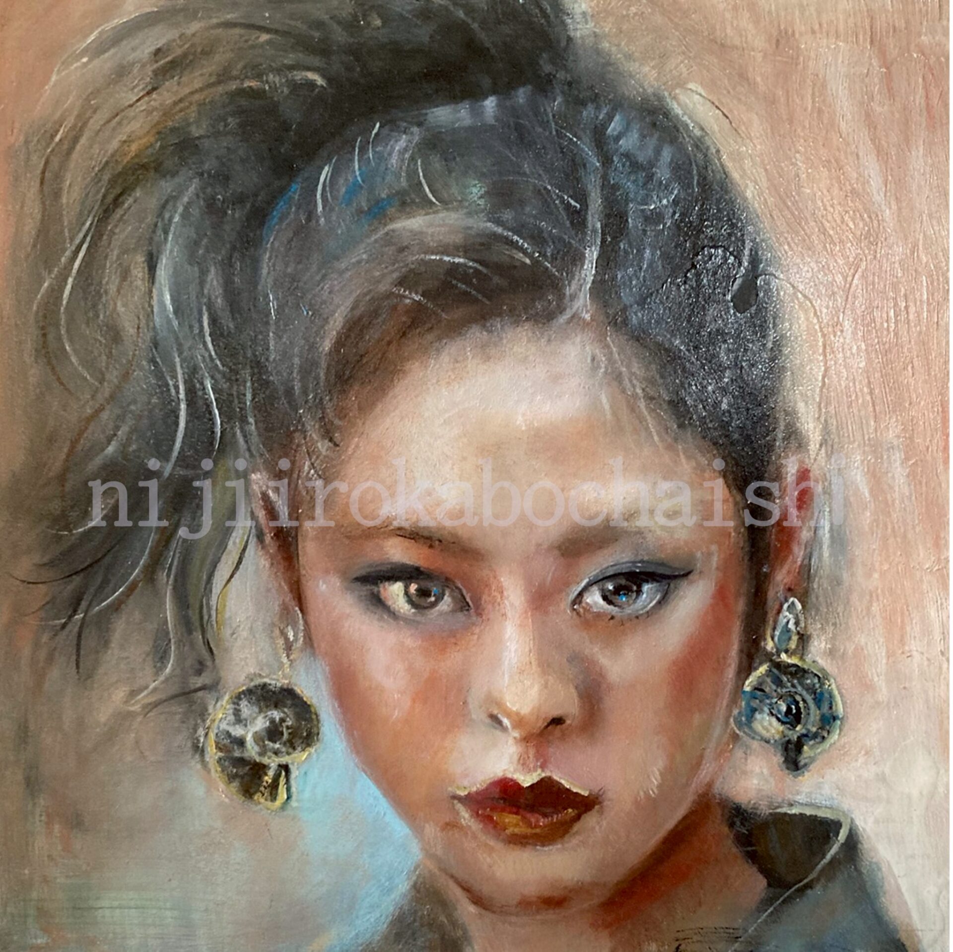 絵画 大頭美穂子作「妖光」　