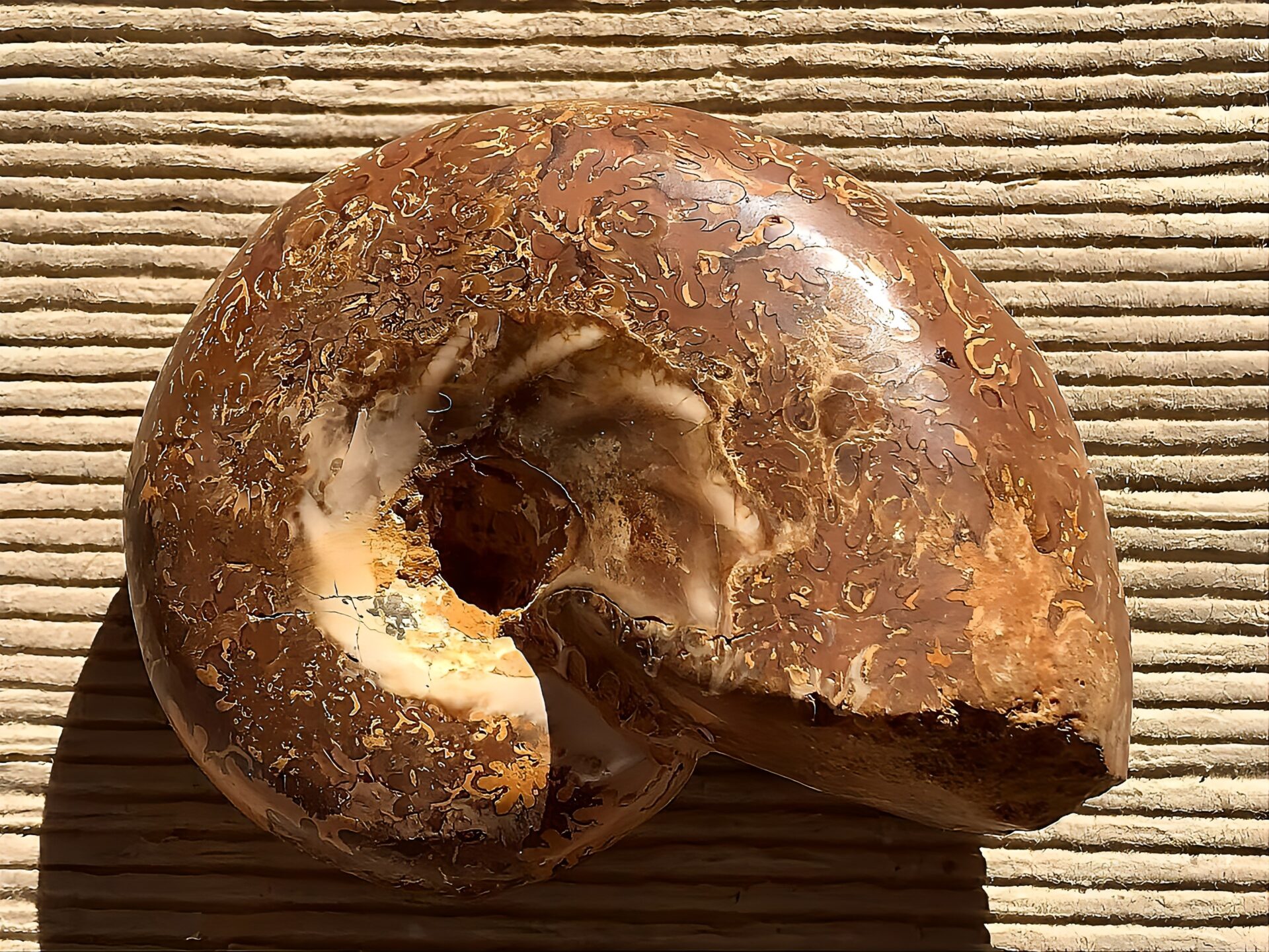 マダガスカル産アンモナイト-研磨(プチコフィロセラス)縫合線 中個体 - 画像 (9)